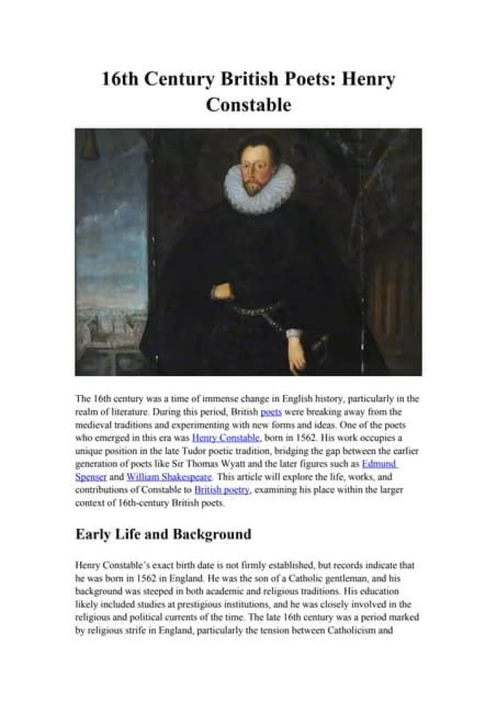 The Greatest 16th Century British Poets