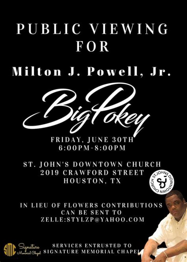 Big Pokey funeral, burial service, pictures, date, time, venue