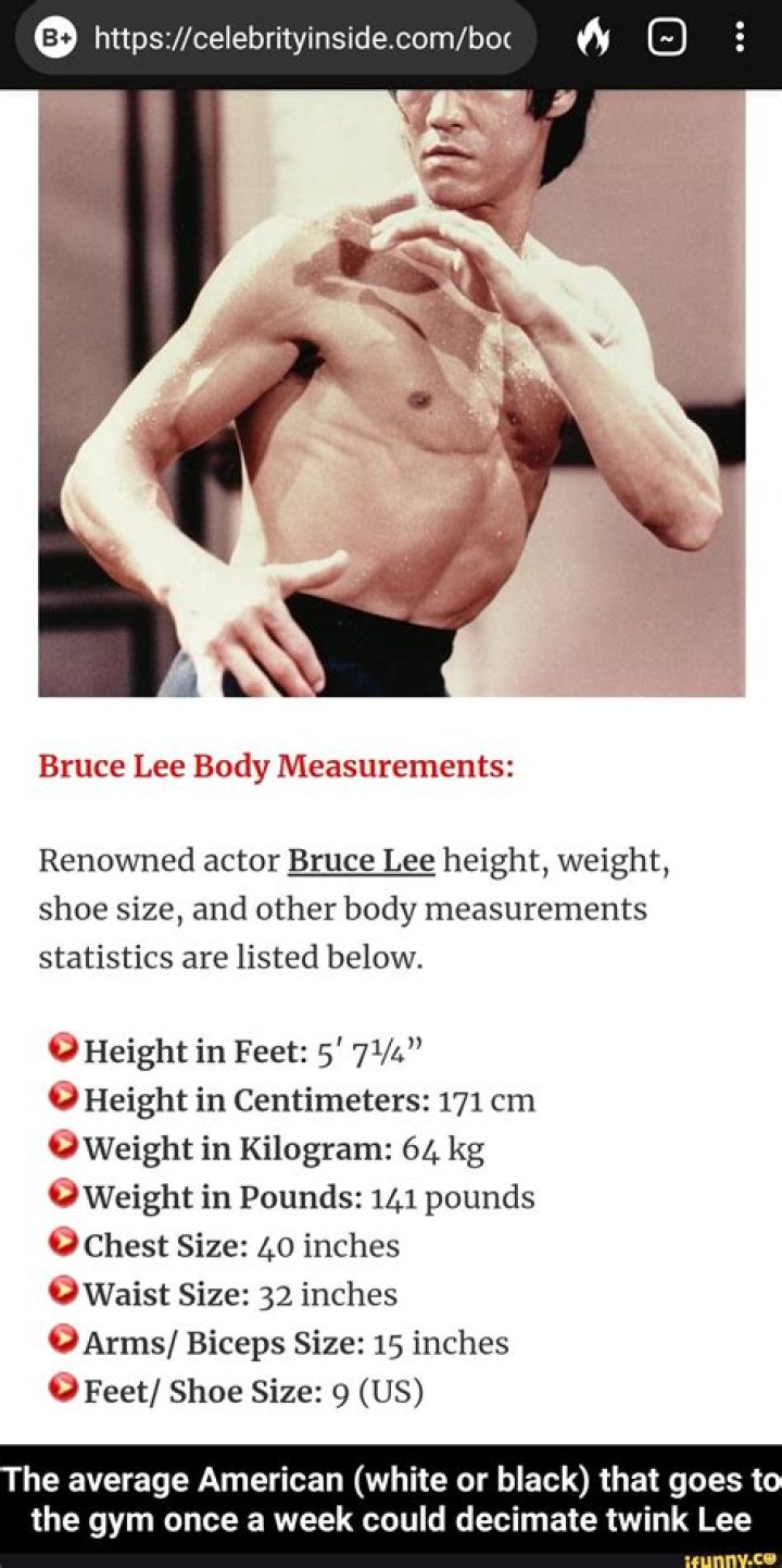 Bruce Lee Height Weight Body Measurements Shoe Size Facts Family Bio