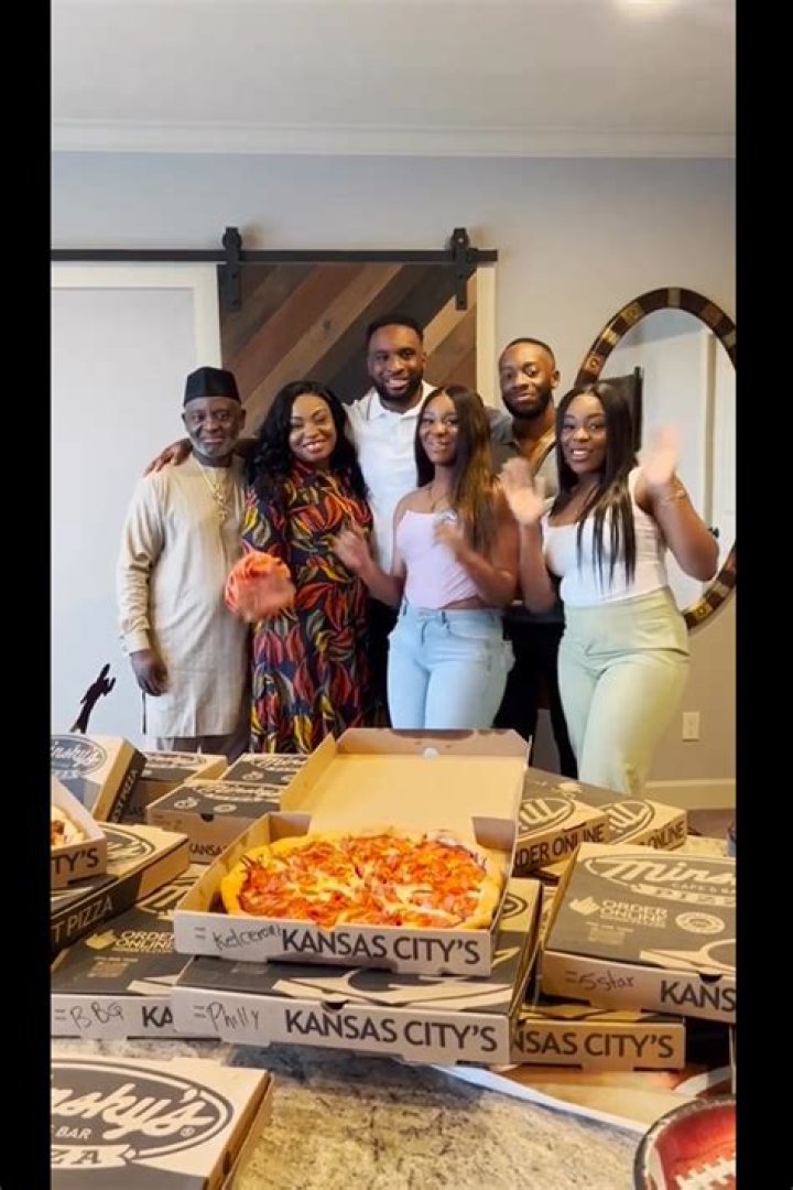 C. J. Uzomah family, wife, children, parents, siblings