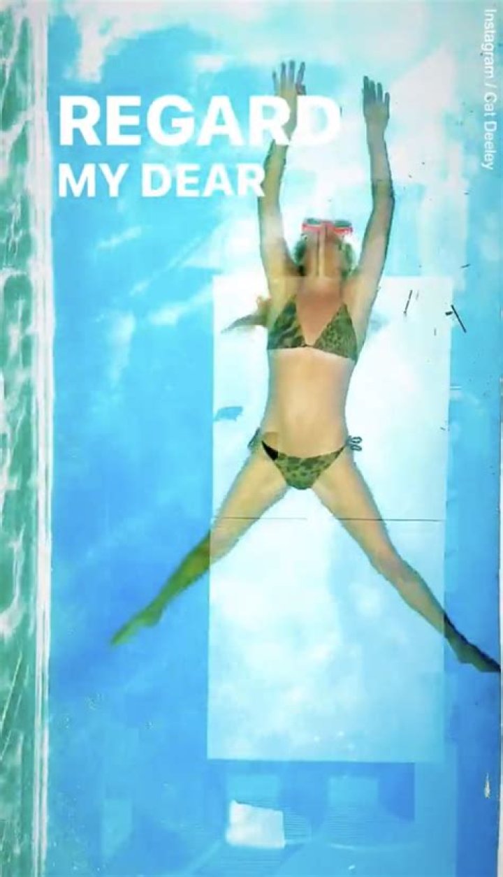 Cat Deeley Shows Off Fit Figure in the Pool