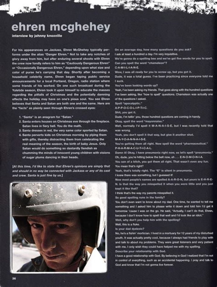 Ehren McGhehey Biography,Age,Wife,Injuries,Movies and Interview