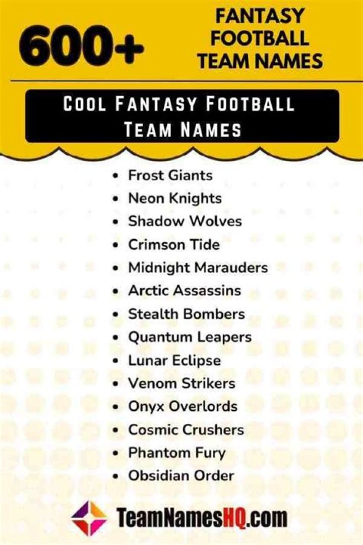 Funny Female Fantasy Football Team Names