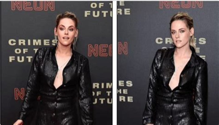 Kristen Stewart almost showed too much in an open jumpsuit