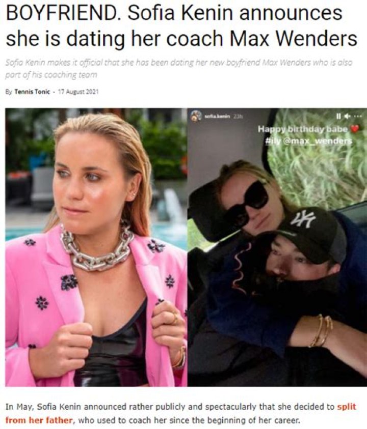 Sofia Kenin Husband: Is Sofia Kenin Married? Who Is Sofia Kenin’s Boyfriend Max Wenders?