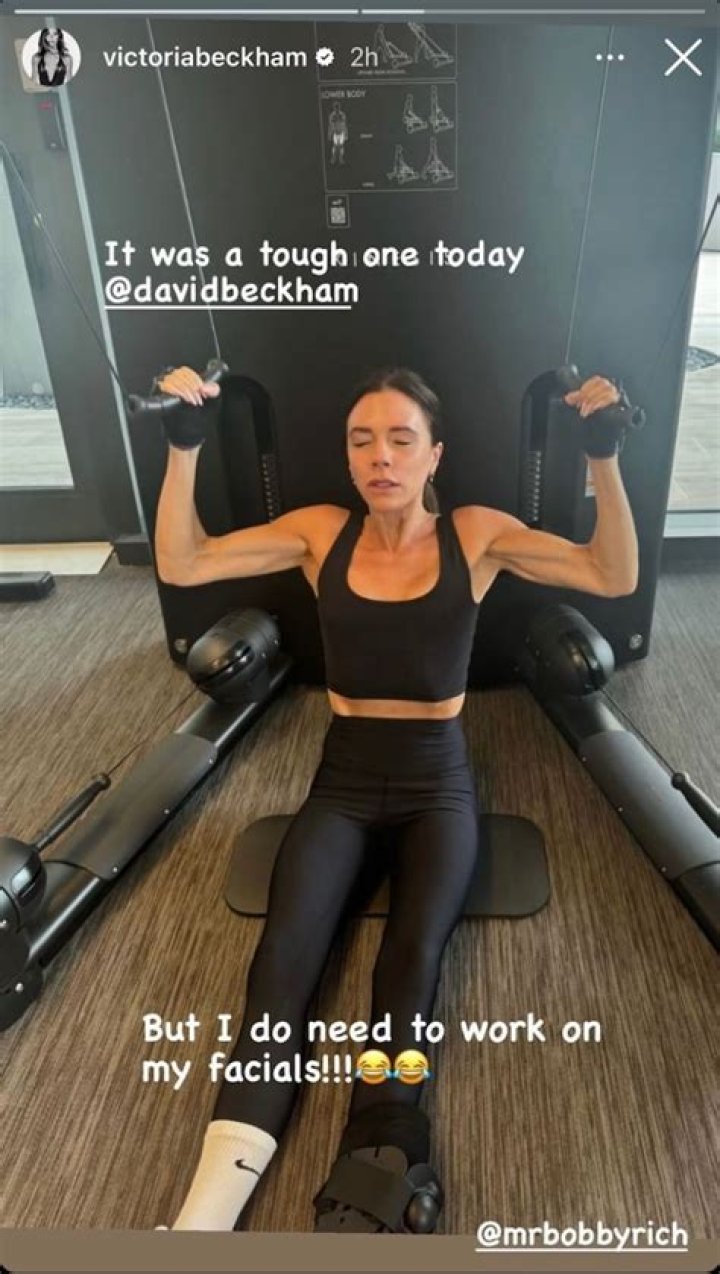 Victoria Beckham in Two-Piece Workout Gear Does "Tough One Today" With Husband David Beckham — Celebwell