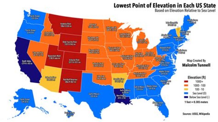 Which state capital is the lowest in elevation