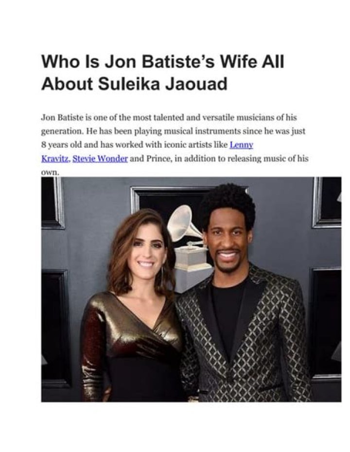Who is Jon Batiste’s wife, Suleika Jaouad?